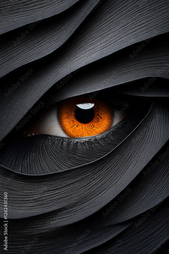 Poster a moody shot focusing on the irisâ€™s intricate striations, while the pupilâ€™s subtle expansion