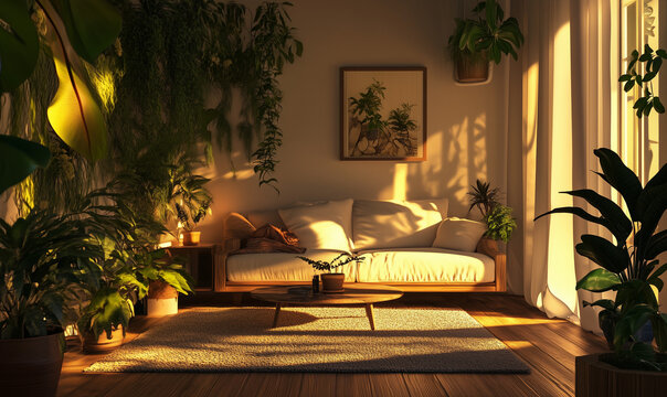 Cozy cottage with an open floor plan and minimalist design, offering a peaceful, modern retreat