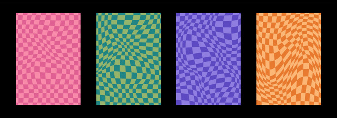Psychedelic checkerboard poster