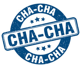 cha-cha stamp. cha-cha label. round grunge sign