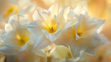Fototapeta premium Close-Up of Fresh Blooms in a Garden Bathed in Soft Light