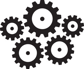 gear wheel icons on white background