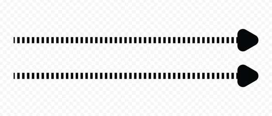 long dash and dotted arrow icon. flat style dash arrow vector illustration.