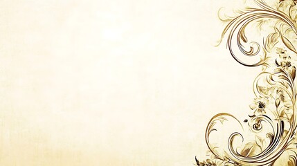 Elegant Floral Design on Antique Parchment Background