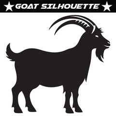 Goat silhouette vector isolated on a white background
