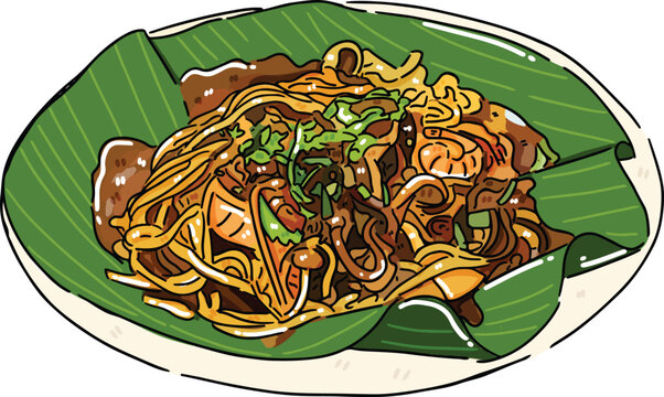 aceh traditional food mie aceh on a plate