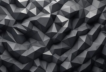 Obraz premium Dark Gray Polyhedron Mosaic Surface, Modern Geometric Texture Design