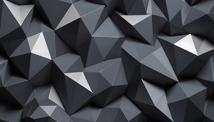Obraz premium Dark Geometric Facets, Abstract Low Poly Background with Subtle Highlights