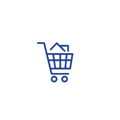 shopping icon vector line design , shopping cart icon