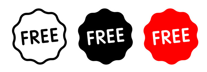 Free on starry outline, black and red label