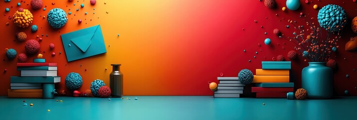 Creative graphic layouts for online advertising with vibrant colors and shapes