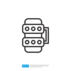 This image depicts a minimalist line drawing of a wristband with multiple dots, suggesting a wearable device or accessory.