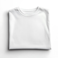 Folded White T Shirt Isolated on White Background