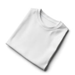 Folded White T Shirt Isolated on White Background