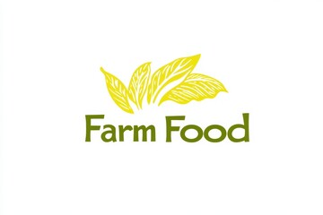 Fototapeta premium Creative graphic layout for farm food advertising with leaf design elements