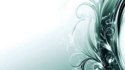 Elegant Teal Floral Abstract Design Background