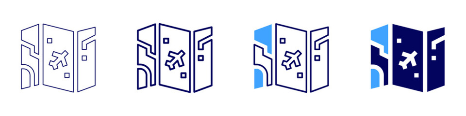 Fototapeta premium Map extraction icon in 4 different styles. Thin Line, Line, Bold Line, Duotone. Duotone style. Editable stroke