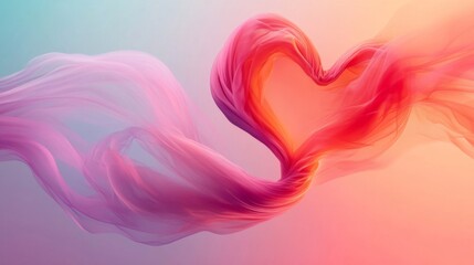 Flowing Fabric Forms Heart Shape Abstract Design
