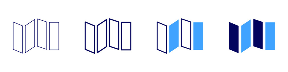 Map index icon in 4 different styles. Thin Line, Line, Bold Line, Duotone. Duotone style. Editable stroke