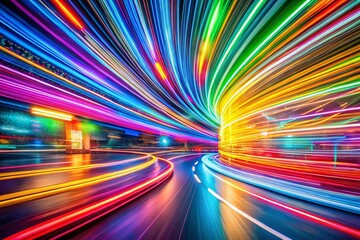 Whimsical Dashed Lines: Colorful Long Exposure Photo for Children's Books