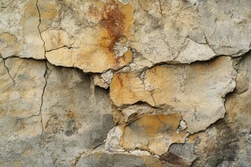 Fototapeta premium Stone texture featuring scuffed elements with cracks and discoloration in natural setting