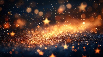 Naklejka premium A mesmerizing watercolor painting of a night sky filled with twinkling stars, creating a dreamy celestial atmosphere.