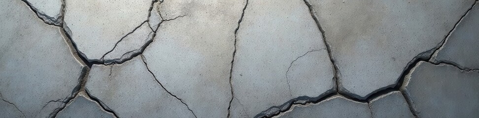 Obraz premium Cracked grey concrete, uneven surface, stone-like , pattern, backdrop, grey