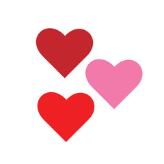 group of red and pink love hearts. symbol of love icon vector. Valentine's day card