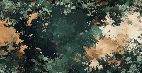 Fototapeta premium Abstract Green and Beige Splashes: A Textured Canvas of Hues
