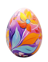 Abstract Easter egg with bold colorful floral patterns