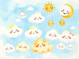 easter eggs and clouds