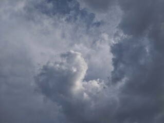 Obraz premium Dramatic dark clouds, Strom, and strong wind. Bad weather in rainy season. Natural texture background 