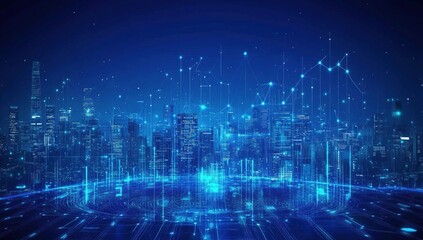 Obraz premium Exploring Smart City Networks: Digital Transformation of Urban Infrastructure and Connectivity Globally