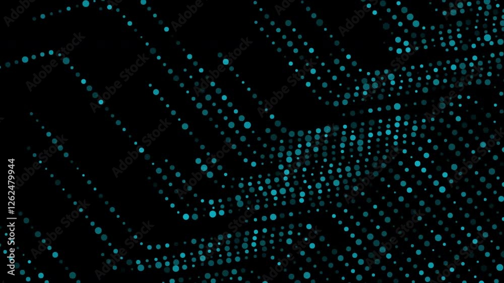 Poster Dark blue minimal geometric dotted lines abstract background. Seamless looping tech concept motion design. Video animation Ultra HD 4K 3840x2160