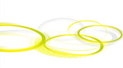 Naklejka premium Abstract lime green circles swirl softly on white background. AI Generated
