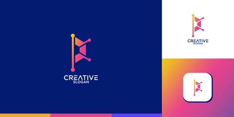 Obraz premium Letter P logo icon design template elements 