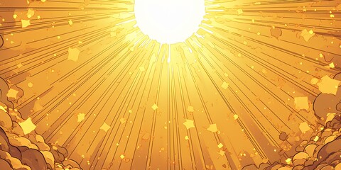 Obraz premium sunburst light with comic art style background