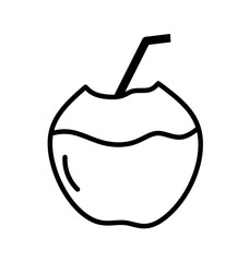 coconut drink icon vector on white background. coconut icon