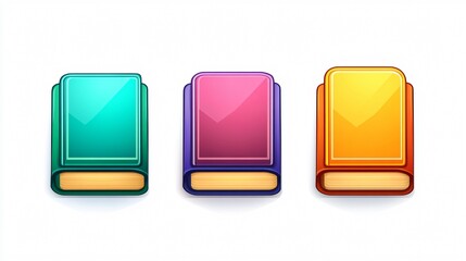 Colorful, Flat Vector Book Icon Isolated on White Background