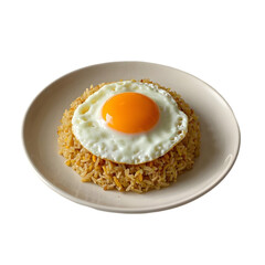 Delicious Plate of Fried Rice with Egg on transparent background