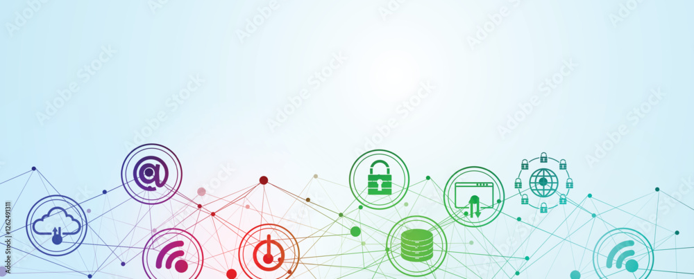 Leinwandbilder Neural network and artificial intelligence abstract background