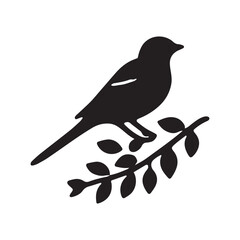 Bird silhouette vector file isolated on white background