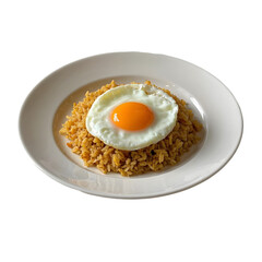 Delicious Plate of Fried Rice with Egg on transparent background