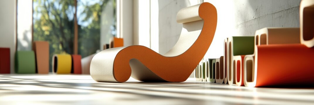 Wiggle Chair. Modern Design Side Chair Made of Cardboard by vitra