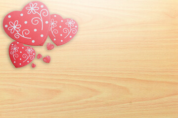 Red Heart and Nature on Background