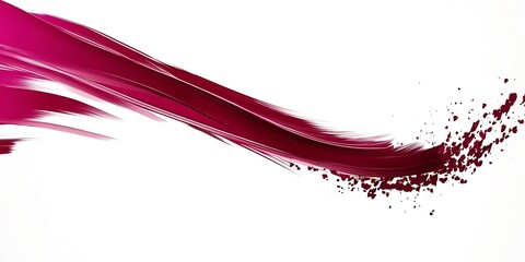 Crimson paint splash swirl, white background, design element