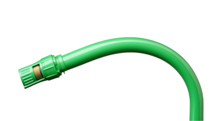 Watering plants with green hose garden isolated on transparent background, png