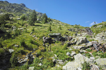 Landscape of Rila Mountain near Kalin peak, Bulgaria