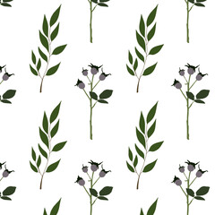 Fabric design featuring leaves, creating a continuous, flowing pattern with soft, elegant colors	