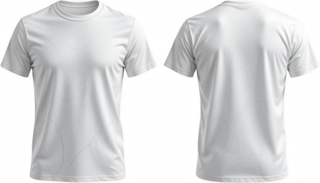 Blank White T Shirt Mockup Front and Back Views High Resolution Apparel Design Template
